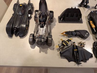 Large Batman Action Figure & Vehicle Lot - Batmobile, Figures & Accessories