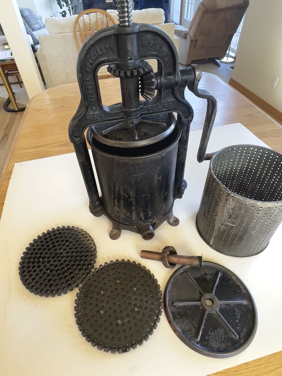 Vintage Cast Iron National Specialty Co.  8 qt Sausage Stuffer Fruit Press