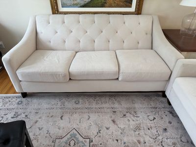 Comfortable White Microfiber Couch