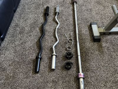 Barbell, 2 different EZ Bars Description has pricing for each