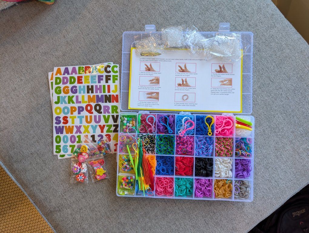 Bracelet Making Kit Rubber Bands Charms MORE!