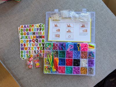 Bracelet Making Kit Rubber Bands Charms MORE!