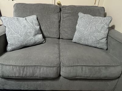 Grey loveseat couch