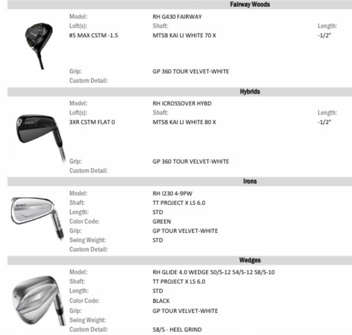 PING GOLF CLUBS