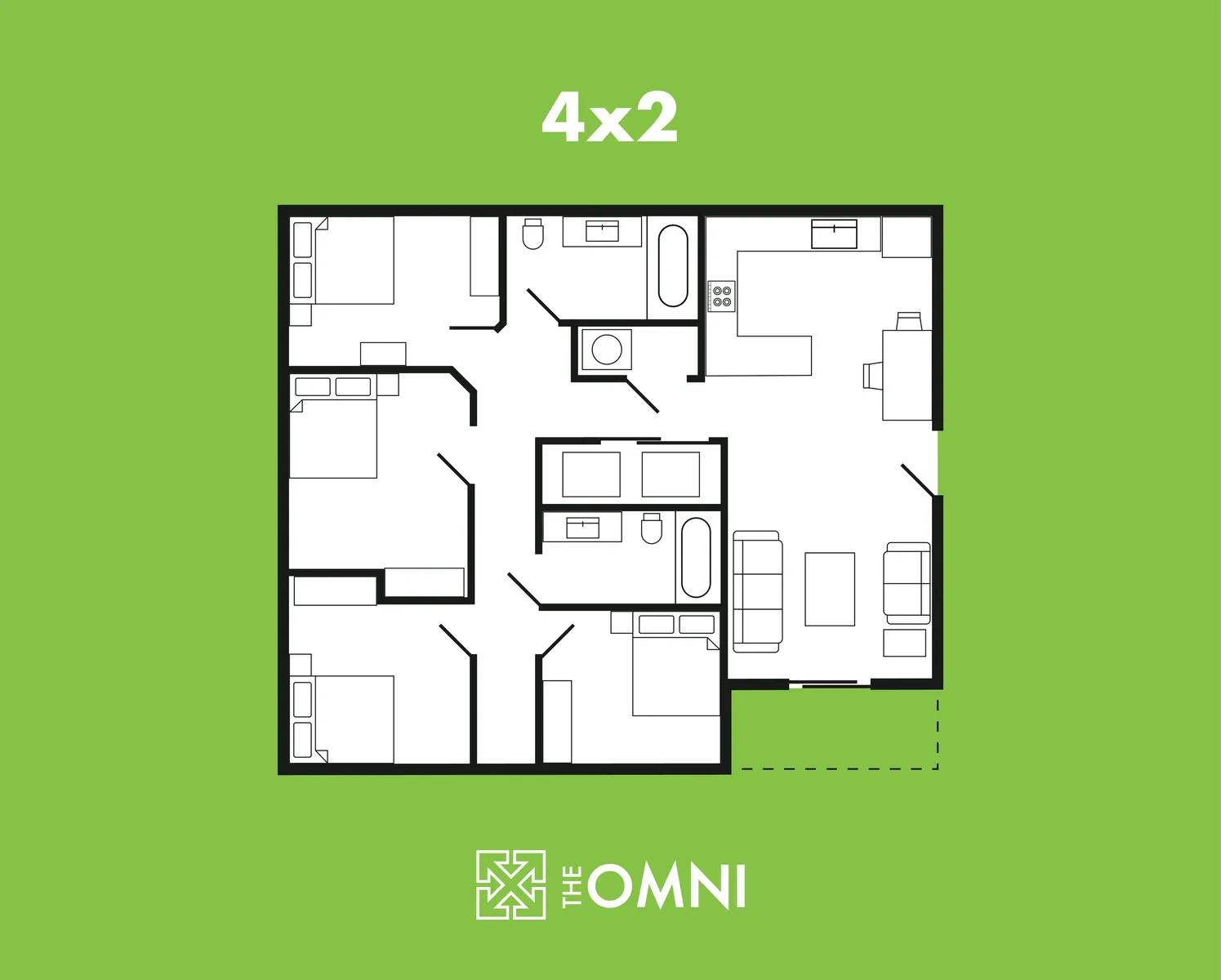 Private bedroom at Omni Shogun