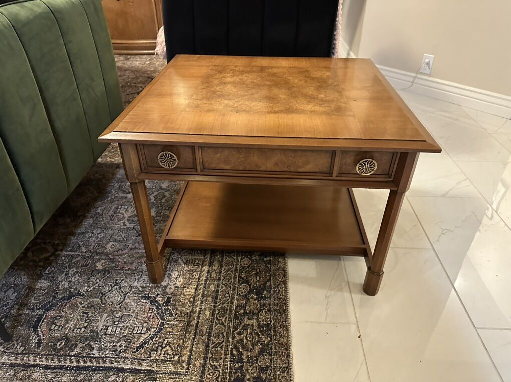 End Table  Classic Burl Inlay