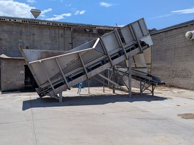 2017 Double T Heavy-Duty Stainless Steel Bulk Infeed Hopper & 40' Conveyor System