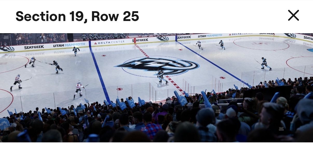 5/1 VGK vs Mammoth Game 6: Four lower-bowl tickets -- Section 19 row 25 ($600 per)