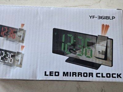 LED MIRROR CLOCK WITH PROJECTION NEW