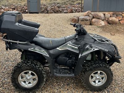 2015 Kawasaki Brute Force 750 4x4 EPS ATV - Black with Storage Box and Winch and plow