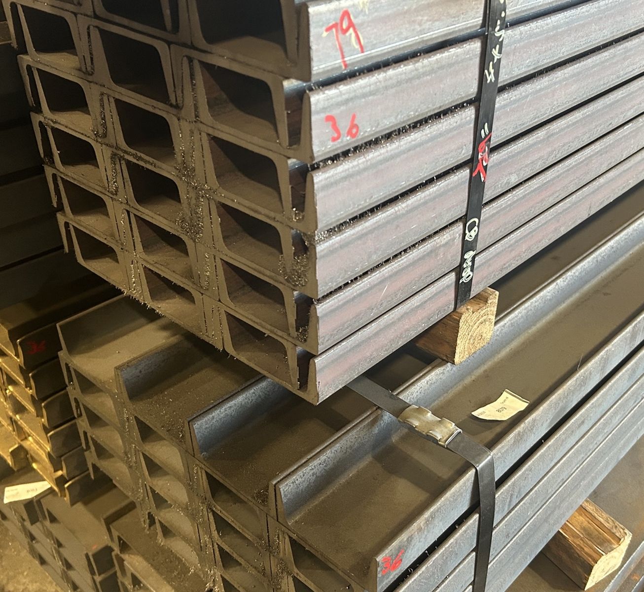 PRICED TO MOVE!! Surplus Steel Channel  4" x 5.4# x 6'4 - 6'7 lengths - $17.98 each