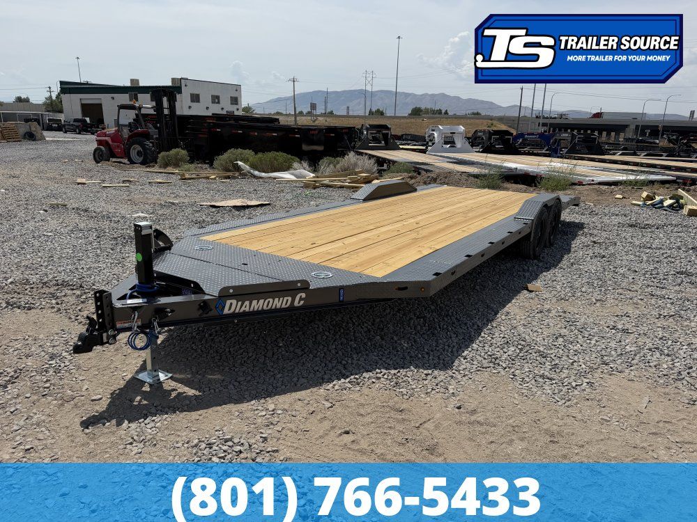 8.5x22 Diamond C GTF 206 Flatbed Car Hauler Trailer - 7K GVWR - Wide Body w/ Drive Over Fenders