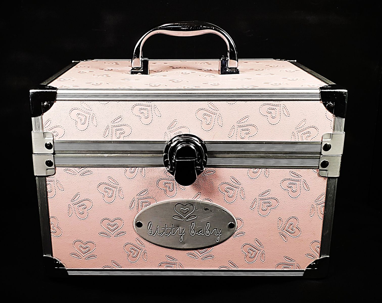 Bitty Baby Pink Doll Trunk American Girl Accessory Vintage Accent Box Makeup Craft or Memory Box