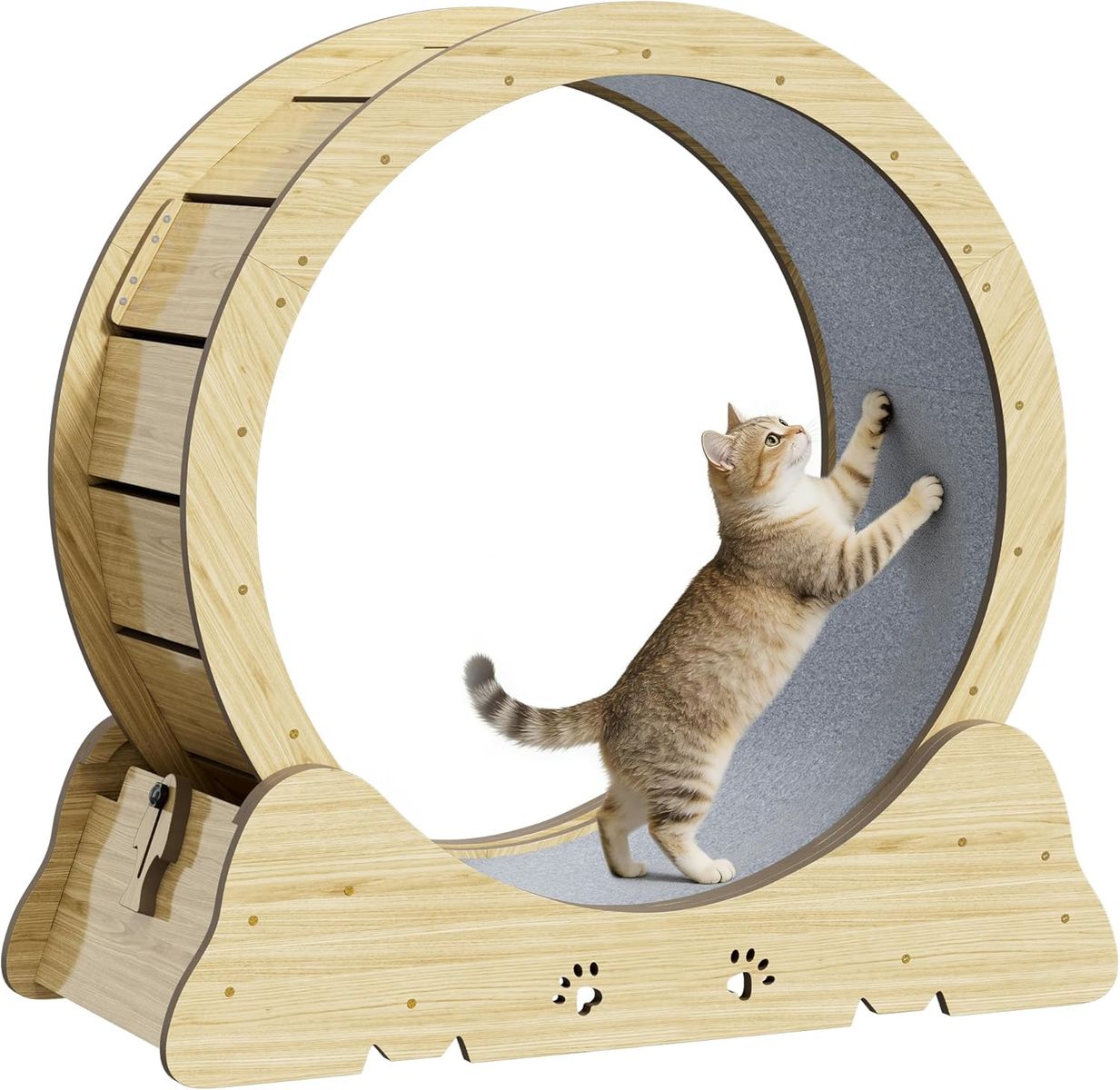 NEW Cat Exercise Wheel, Quiet 34" Cat Treadmill for Indoor Cats, Running Wheel with Carpeted Runway & Safety Lock