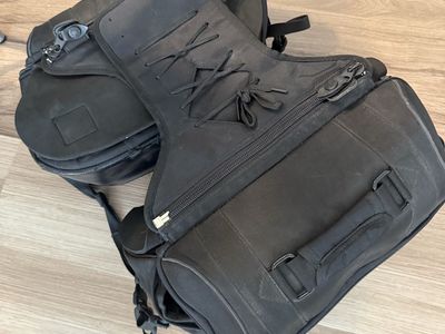 Tourmaster Motorcycle Saddlebags Black Universal Fit Expandable Storage