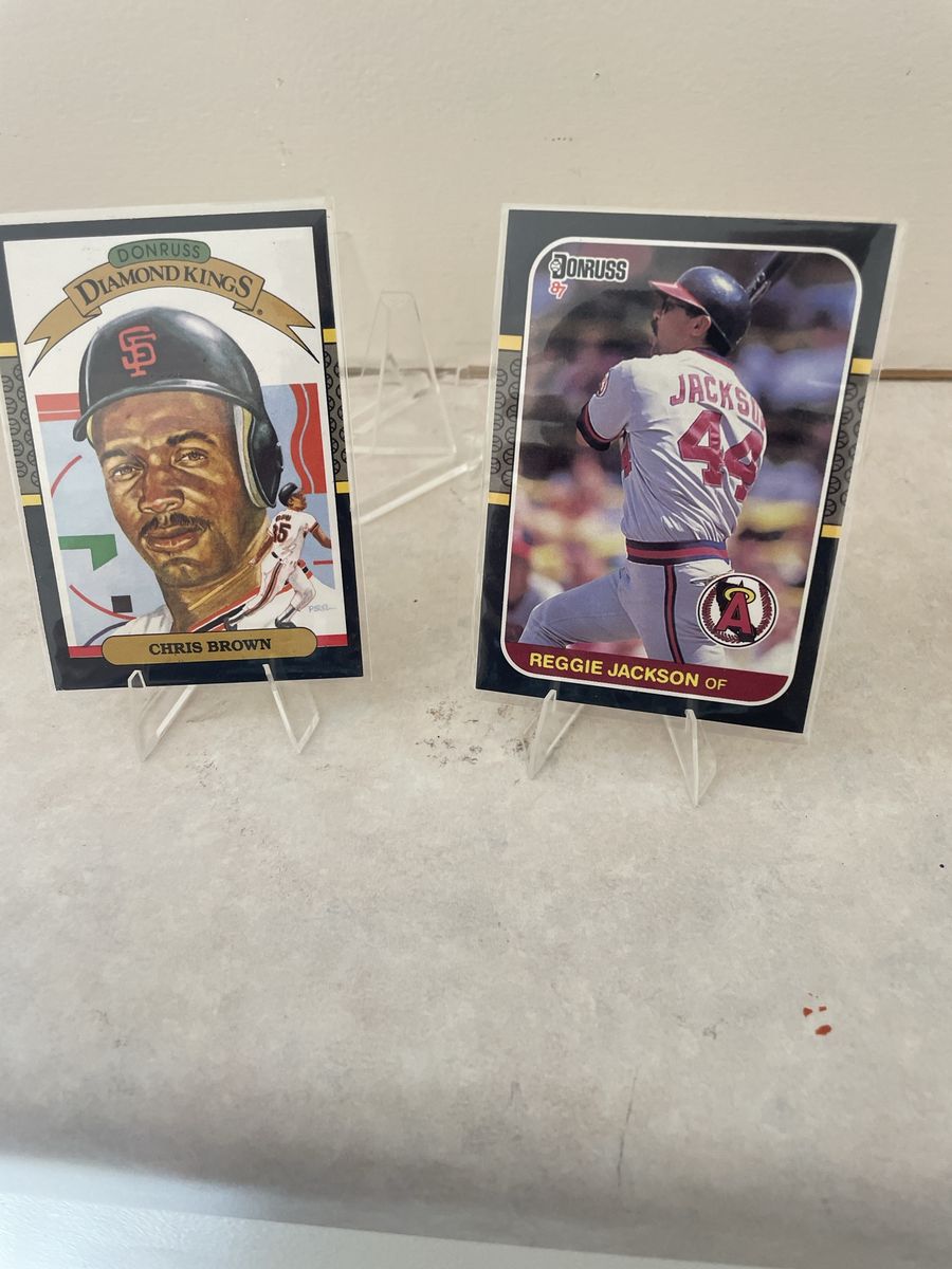 Donruss Diamond Kings Chris Brown & Reggie Jackson Baseball Cards - Vintage 1987 MLB