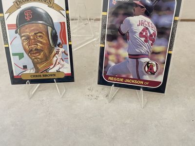 Donruss Diamond Kings Chris Brown & Reggie Jackson Baseball Cards - Vintage 1987 MLB