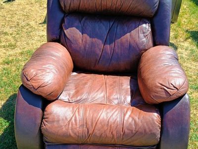 brown leather recliner