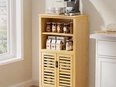 Bamboo Storage Cabinet Freestanding