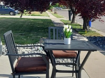 Patio chairs and table set