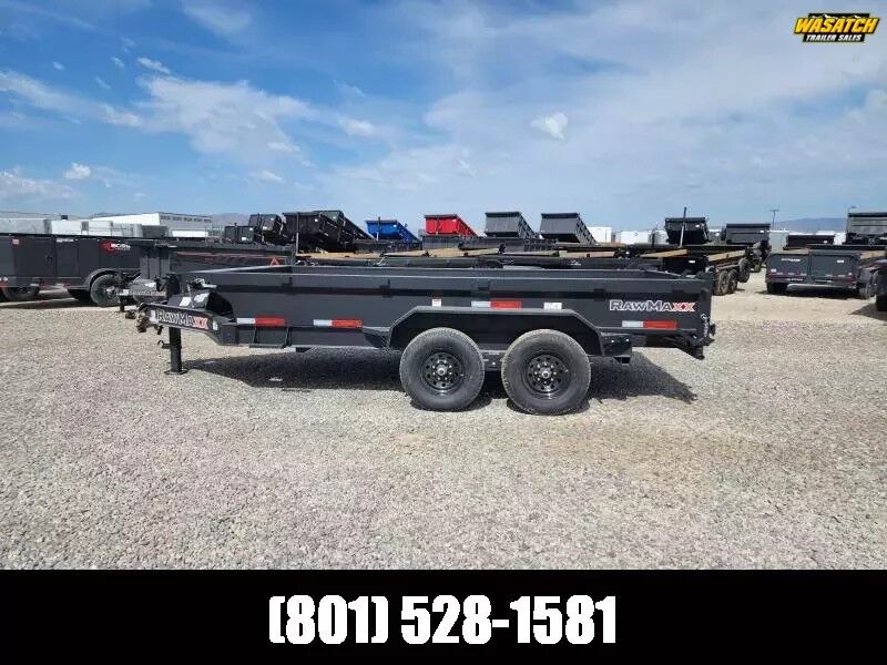 RawMaxx 7x14 GDX Heavy Duty 13lb I-Beam Dump Trailer
