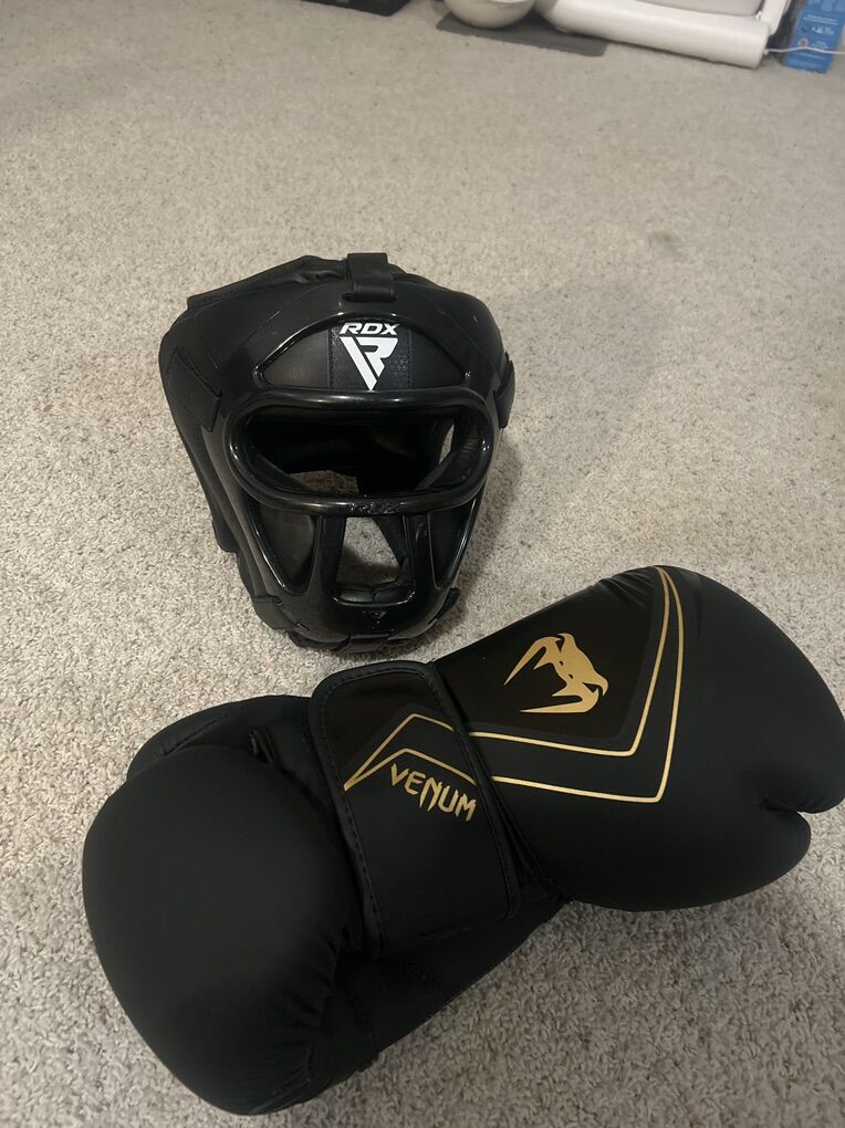Boxing Headgear And Gloves