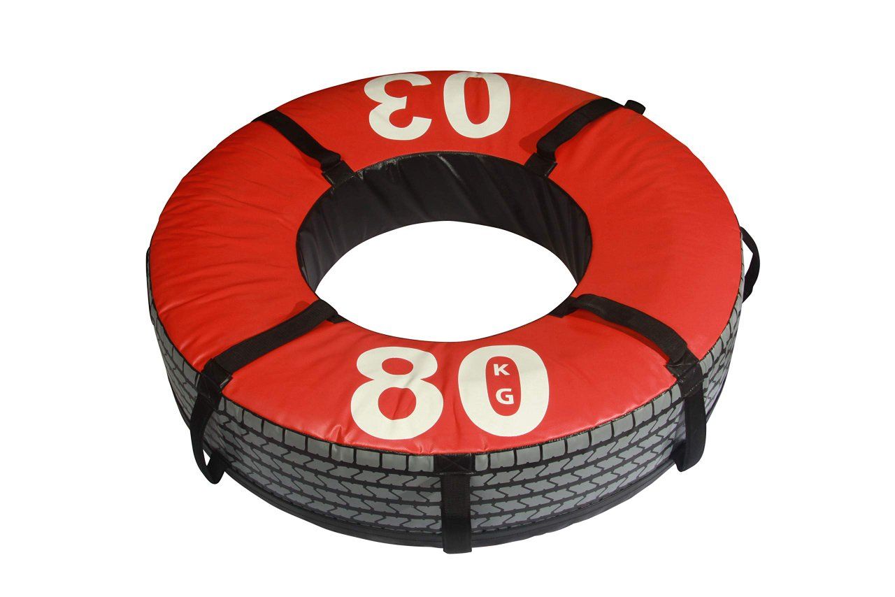 Fitness First 80kg (176lb) Red/Black Weighted Fitness Tire for Strength Training