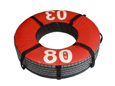Fitness First 80kg (176lb) Red/Black Weighted Fitness Tire for Strength Training