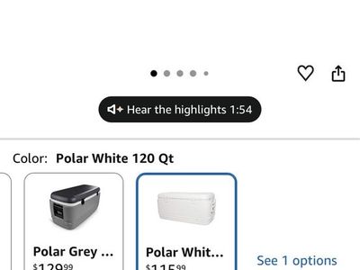 Igloo Polar White 120QT Cooler - Holds 188 Cans, 113 Liters, Large Capacity Ice Chest