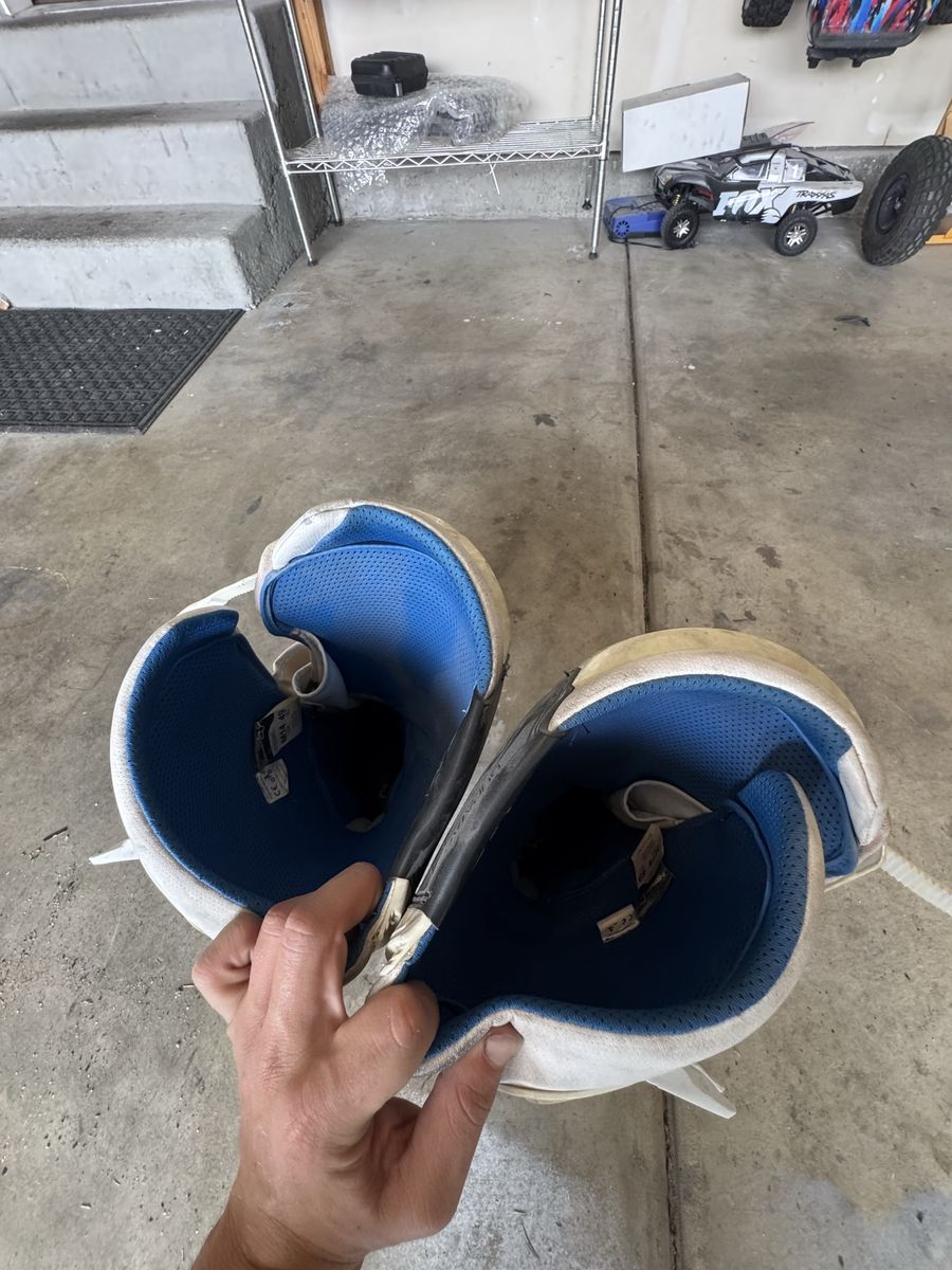 Fox Instict Racing Motocross Boots White and Blue Used