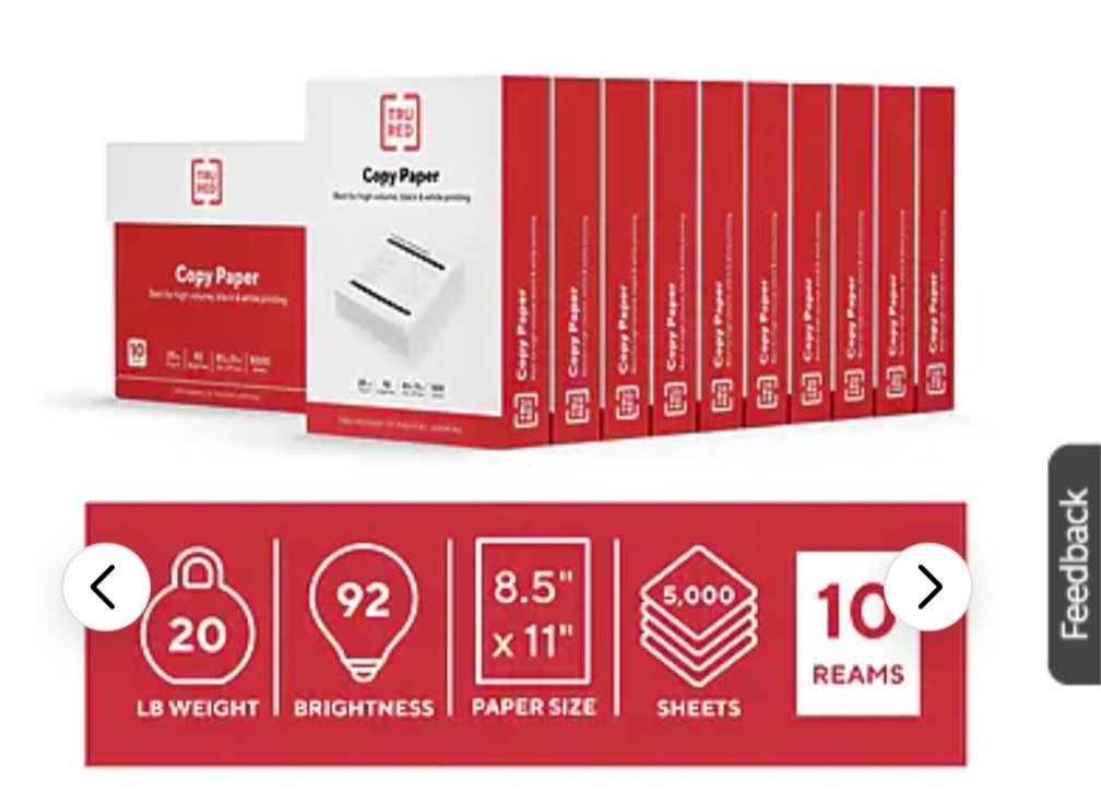 New Case of Copy Paper 10 Total Reams 5000 sheets