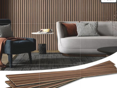 Art3d 4-Piece Wood Slat Acoustic Panels walnut 4 Pcs. 94.5 x 7.9 inc