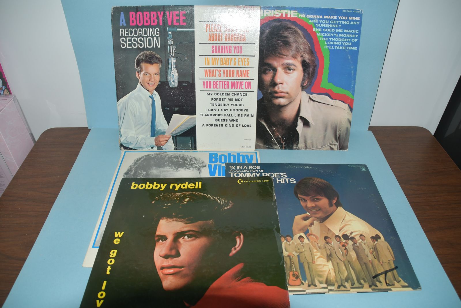 5 VINTAGE VINYL RECORDS ~ LOU CHRISTIE, BOBBY VEE, BOBBY RYDELL, BOBBY VINTON, TOMMY ROE ~ ALL FOR $5