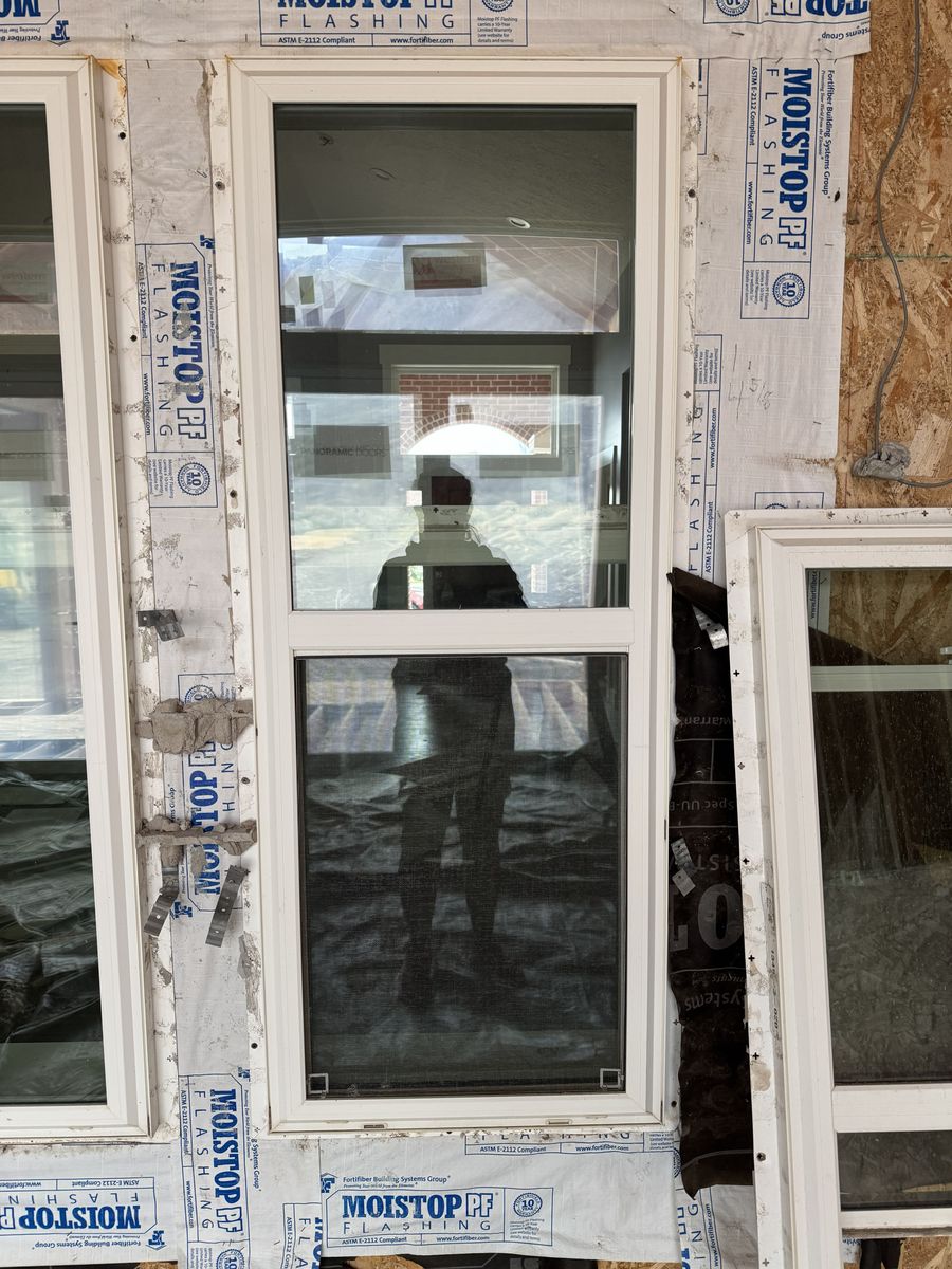 White frame windows