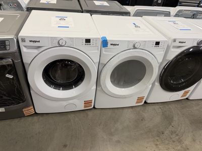 NEW WHIRLPOOL STACKABLE FRONT LOAD WASHER & ELECTRIC DRYER SET