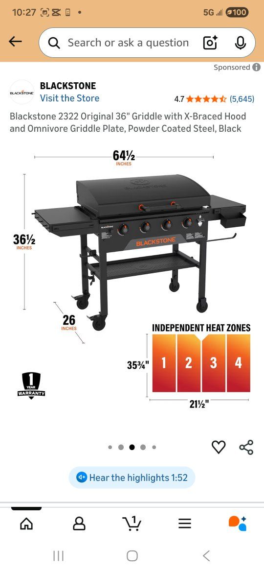 blackstone 36-inch griddle omnivore