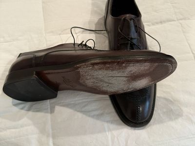 Allen Edmonds Men's Brown Leather Split Toe Derby Dress Shoes - Pre-Owned, Excellent Condition