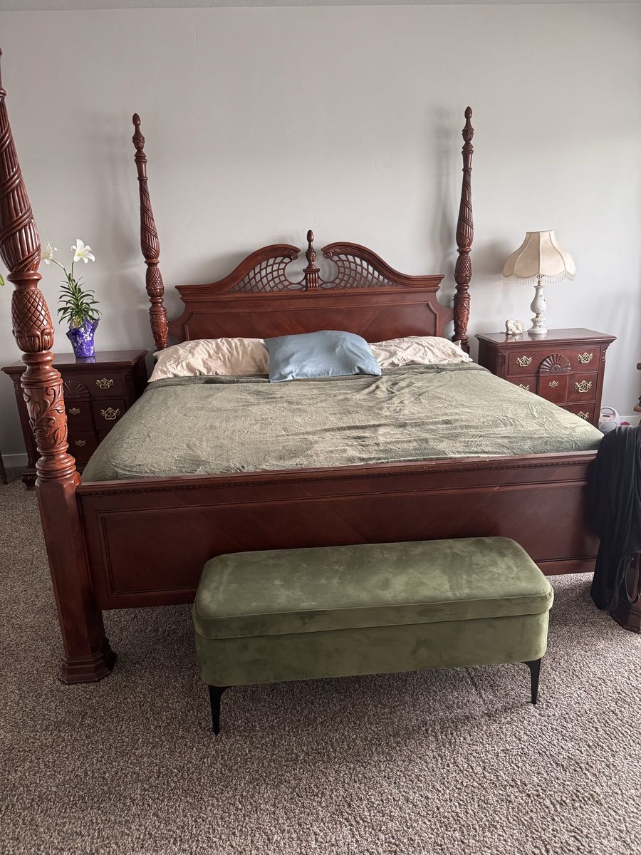 King, queen, cal king and side tables