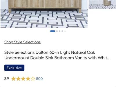 NEW 60” Double Sink Bathroom Vanity – Natural Oak – Open Box Never Installed