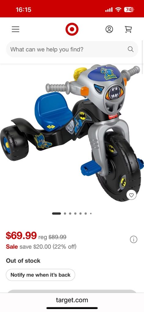 NEW in box Batman lights and sounds trike