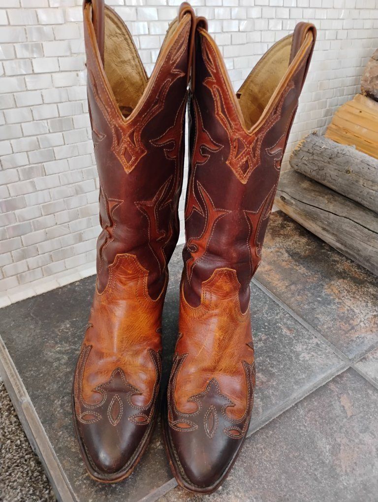 Excellent Quality Boulet Women's Full-Grain Leather Cowboy Western Boots - Size 8