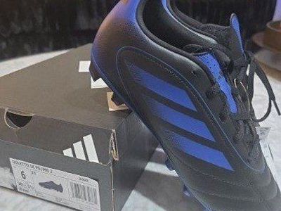 Adidas Goletto 6 IX FG/MG J Youth Soccer Futbol Cleats Black/Blue Size 6 with Box