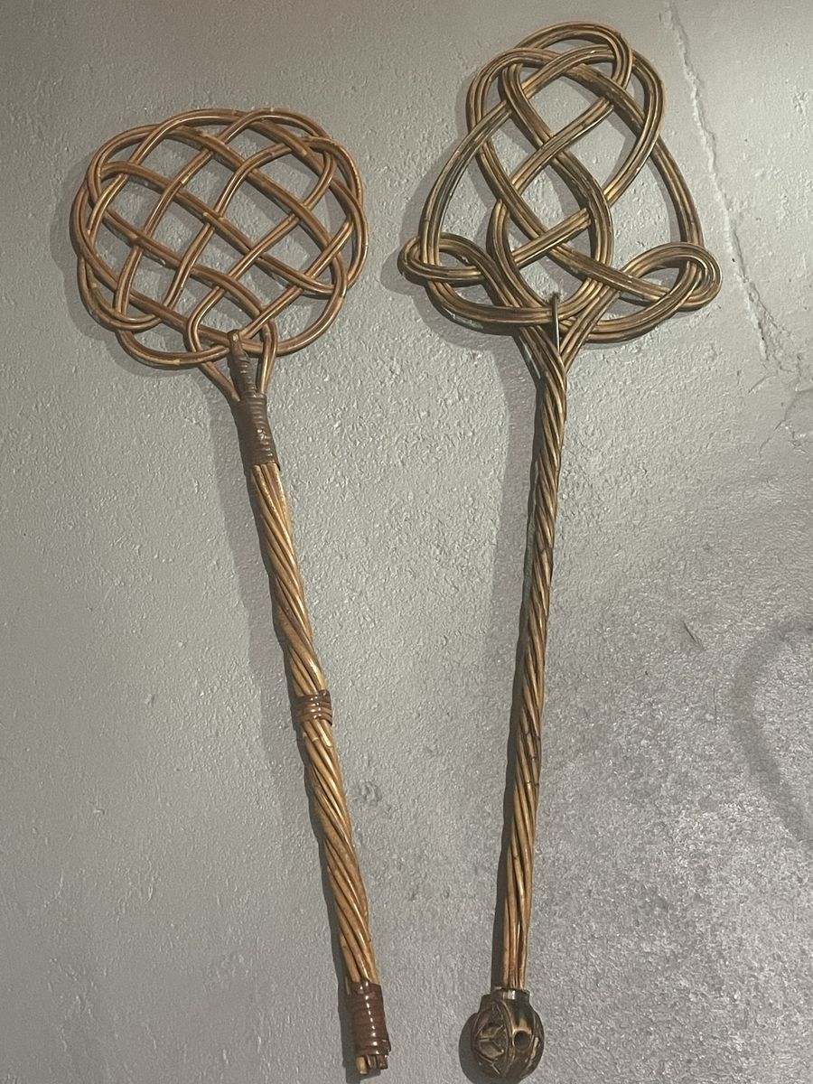 Vintage Wicker Rattan Carpet Beaters set of 2