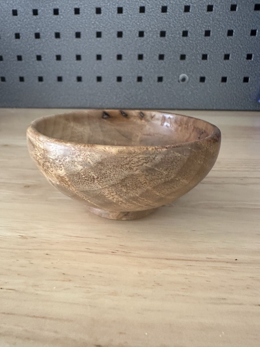 Handmade Hand-Turned Small Wooden Bowl - 4.5" Diameter x 2" Height