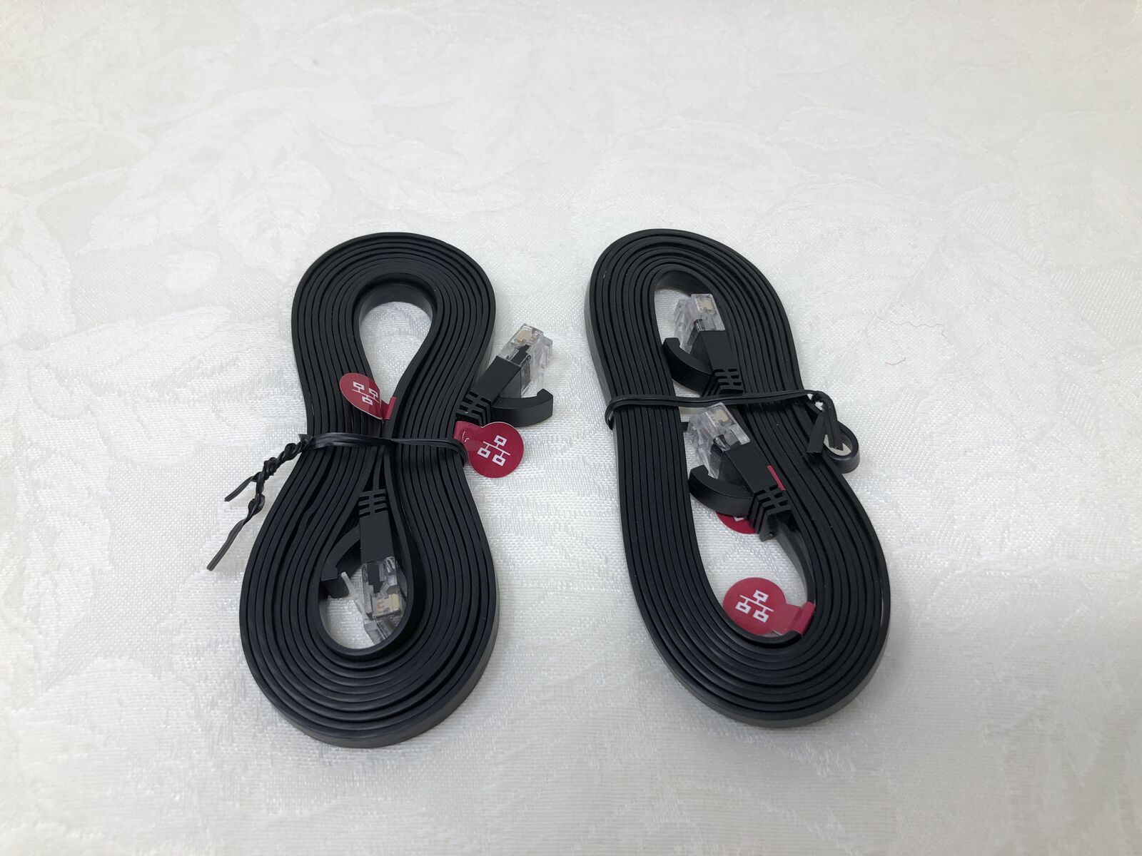 2 Black 9ft Ethernet Cables – New, Never Used