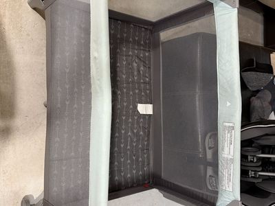 Cosco Folds 'N Go Travel Playard Portable Playpen Grey Mint Arrow Pattern