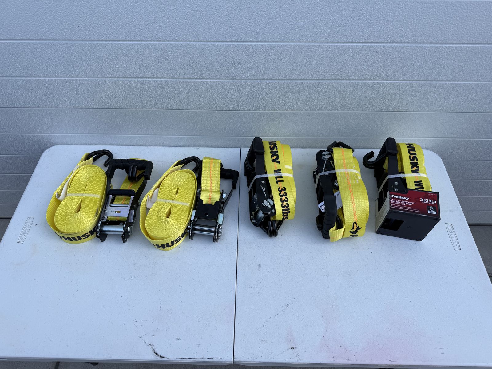 Set Of 5 Heavy Duty Ratcheting Tie-Downs Tiedowns