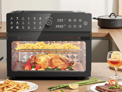 Brand new 32QT Large Air Fryer Grill Combo, 1800W, 450°F Max Temp, 20-in-1 with 7 Accessories and 13" Pizza Pan