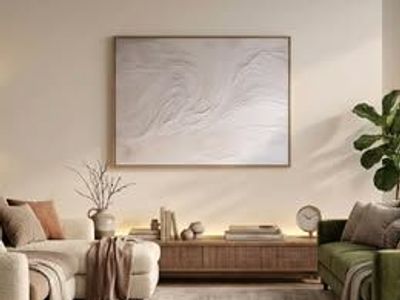 BRAND NEW 30x40 Luxury Minimalist Monochrome Fluid Art Print – Contemporary Neutral Decor