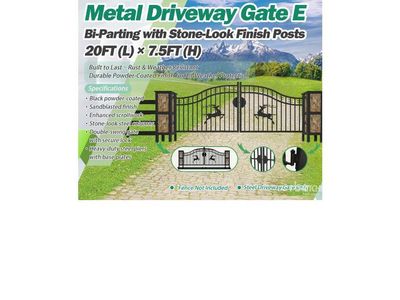 2025 Chery Industrial 20 ft x 7 ft 6 in Steel Bi-Parting Driveway Gate (Unused)